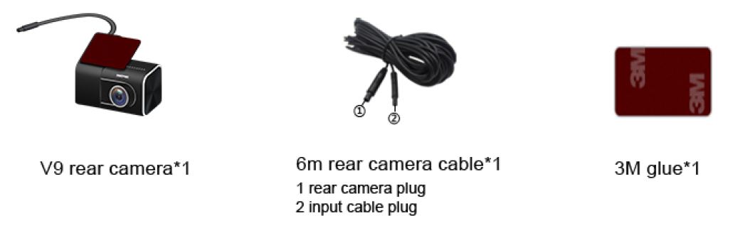 Contenido del paquete de la cámara trasera duovox v9