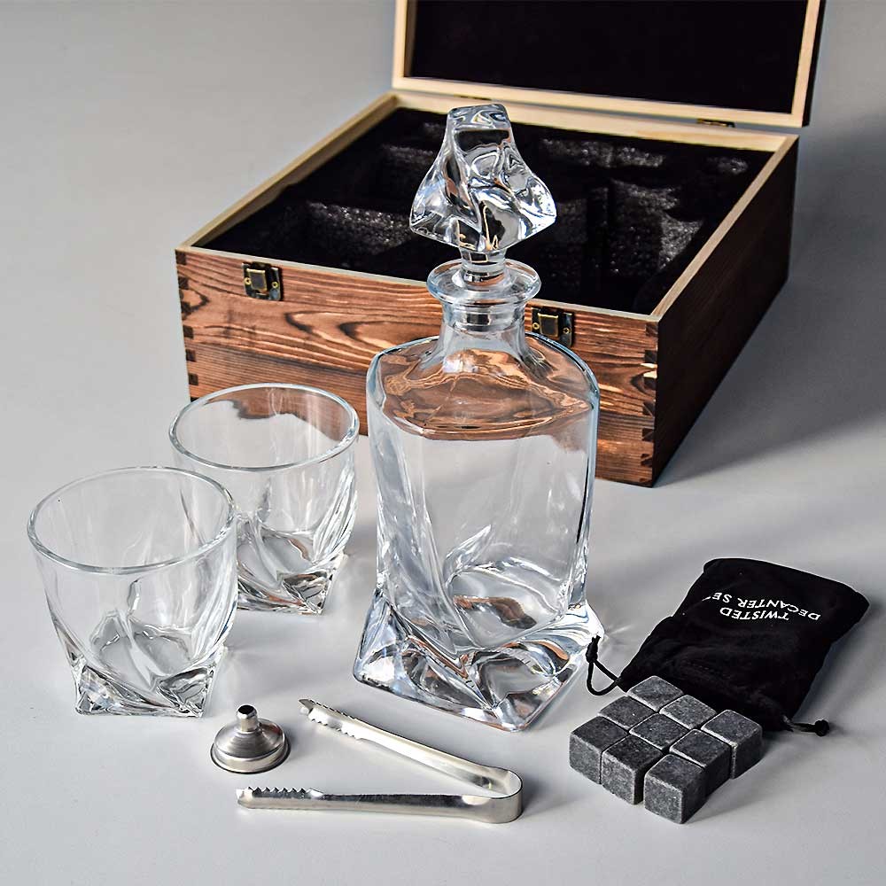 set de lujo de jarra de whisky + vasos