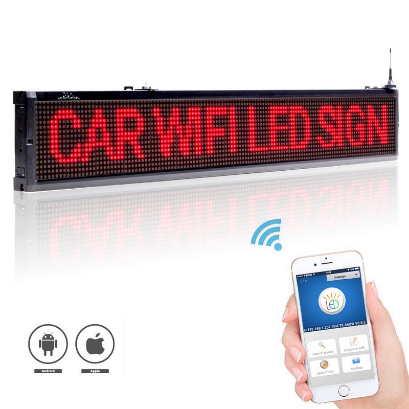 Pantalla LED WiFi para empresas, rojo, 101cm