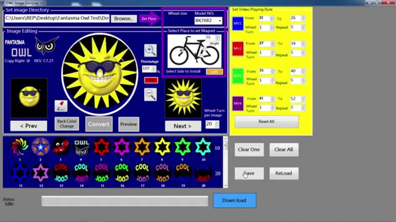 Fantasma OWL bicicleta iluminación programable