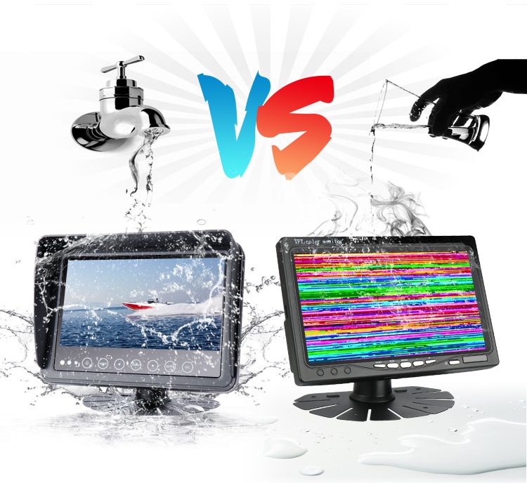 Monitor de metal resistente al agua de 7" con protección IP68 para automóviles/máquinas/barcos, etc.